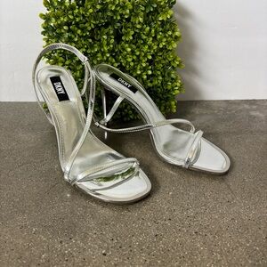 DKNY Silver Strappy Heels